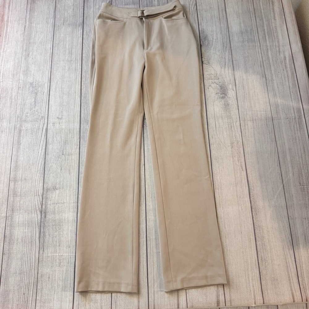 Vertigo Paris Women's Pants Size 6 Beige Tan Straight Leg Stretch Made France